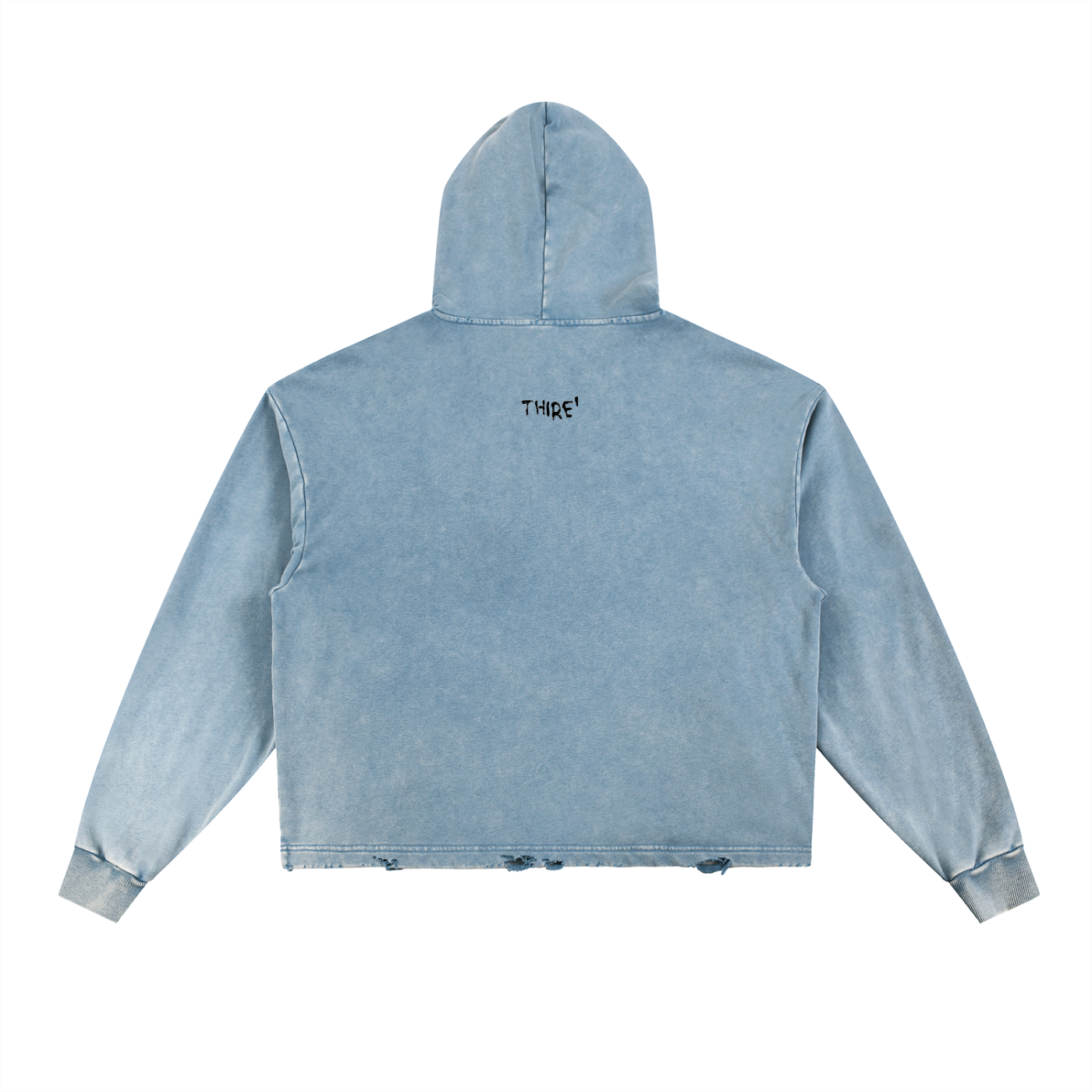 Thire' Punk Frayed-Hem Hoodie